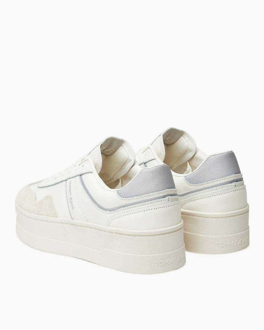 Tommy Hilfiger The Greenwich Flatform Tabanlı Kadın Sneaker Ivory/Silver