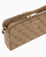 Guess Eco Erica Çift Fermuarlı Çapraz Askılı Çanta Latte Logo