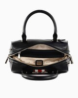 Guess Nelka Box Satchel Şerit Detaylı El Çantası Black