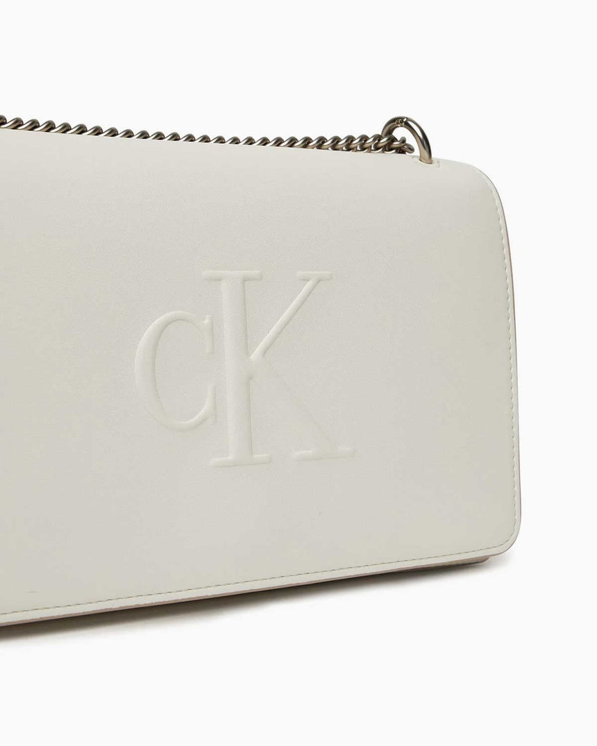 Calvin Klein Sculpted Flap Çapraz Askılı Çanta Lily White