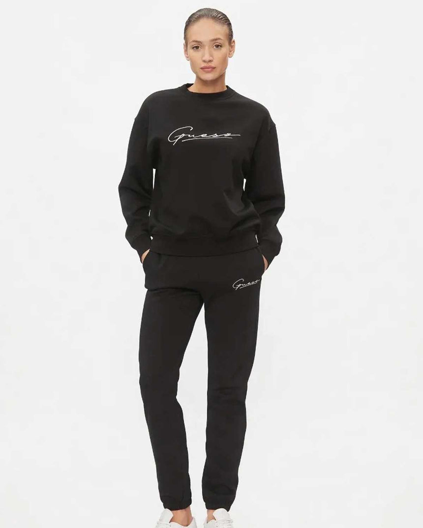 Guess Allycia Cuff Logolu Eşofman Altı Jet Black A996