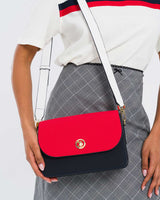 Us Polo Assn Logolu Çapraz Askılı Çanta Lacivert - Kırmızı - Beyaz