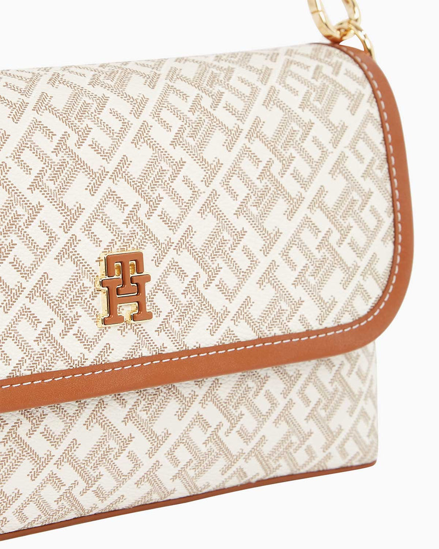 Tommy Hilfiger Monoplay Flap Çapraz Askılı Çanta Safari Canvas