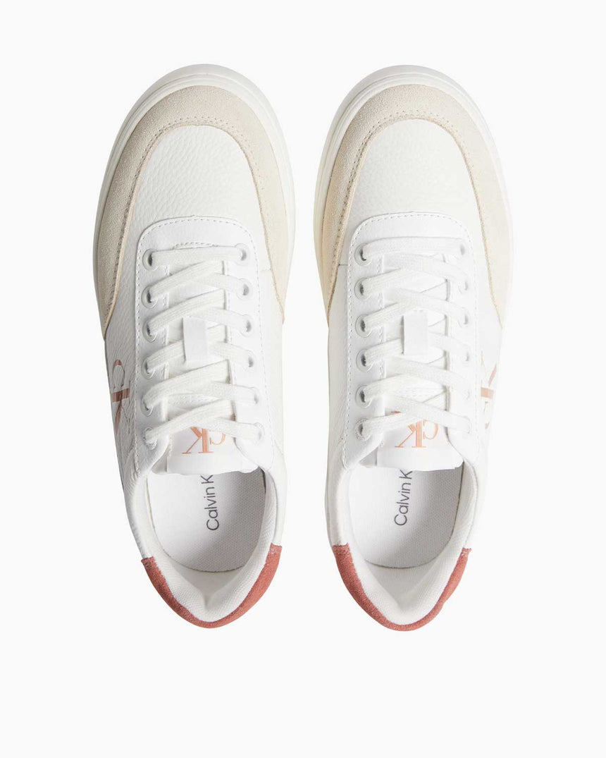 Calvin Klein Classic Cupsole Lace Up Sneaker Bright White/Tuscany