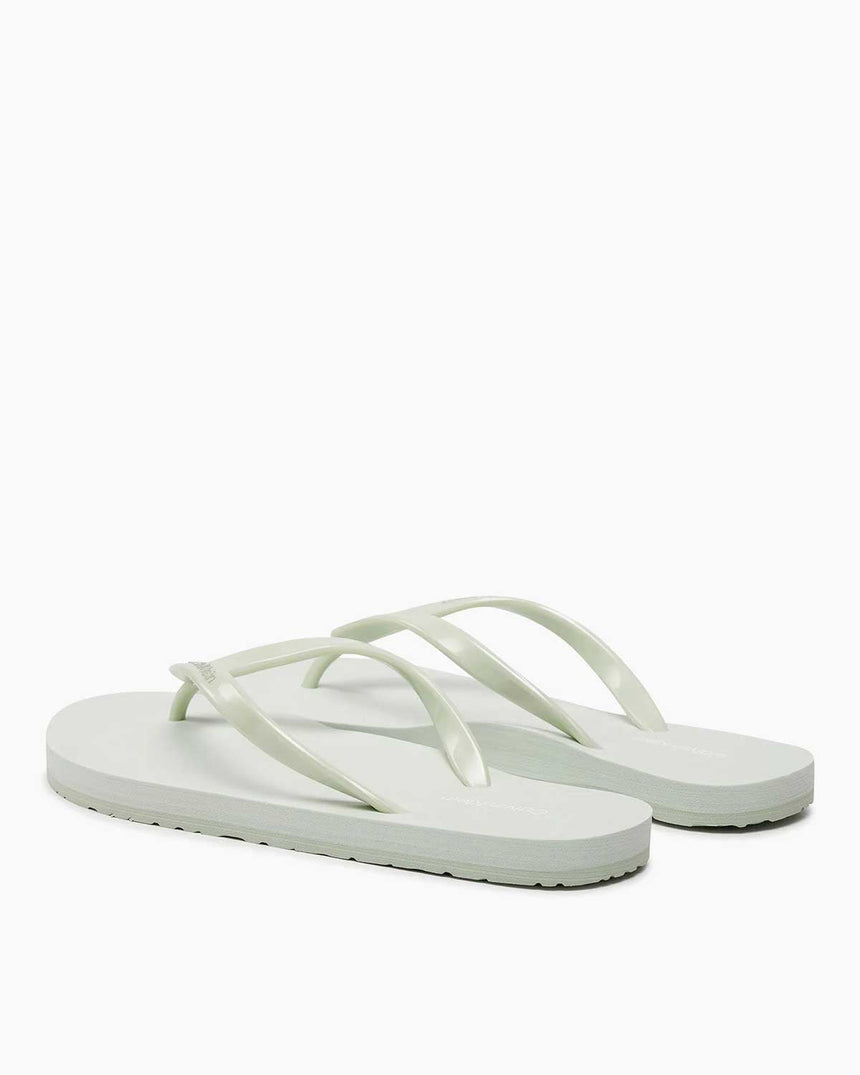 Calvin Klein Flip Flop Deboss Logo Met Kadın Parmak Arası Terlik Milky Green