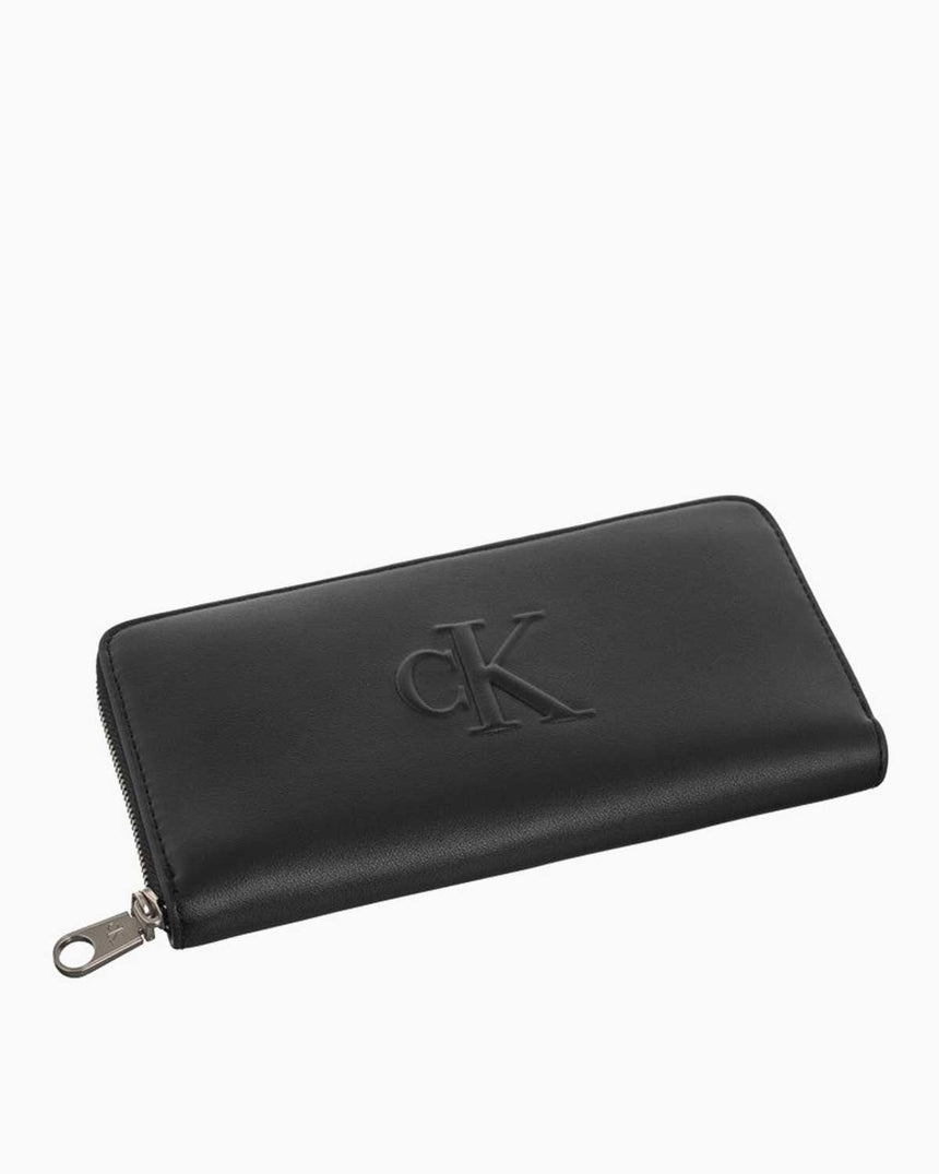 Calvin Klein Sculpted Deboss Fermuarlı Kadın Cüzdan Black