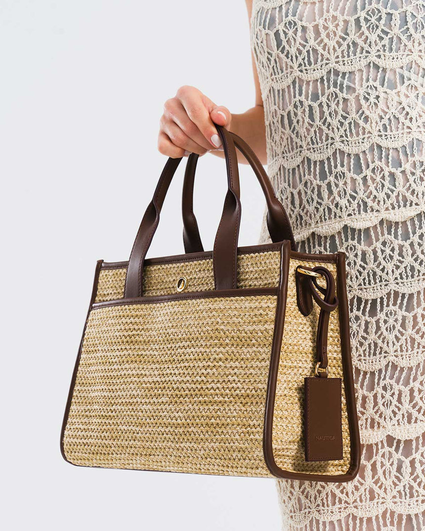 Nautica Logolu El Çantası Bej - Açık Kahve