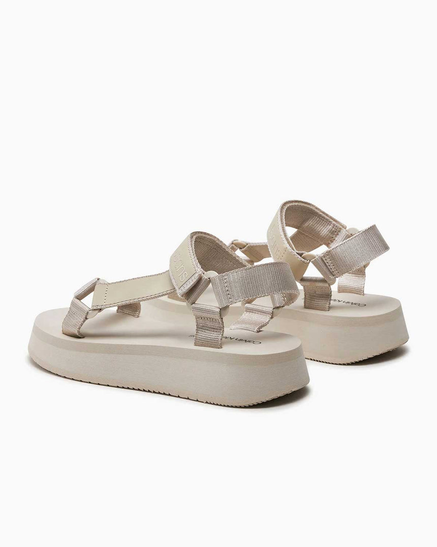 Calvin Klein Velcro Flat Sandalet Eggshell