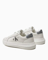 Calvin Klein Chunky Cupsole Laceup Lth Ml Mtl Kadın Sneaker Bright White/Silver