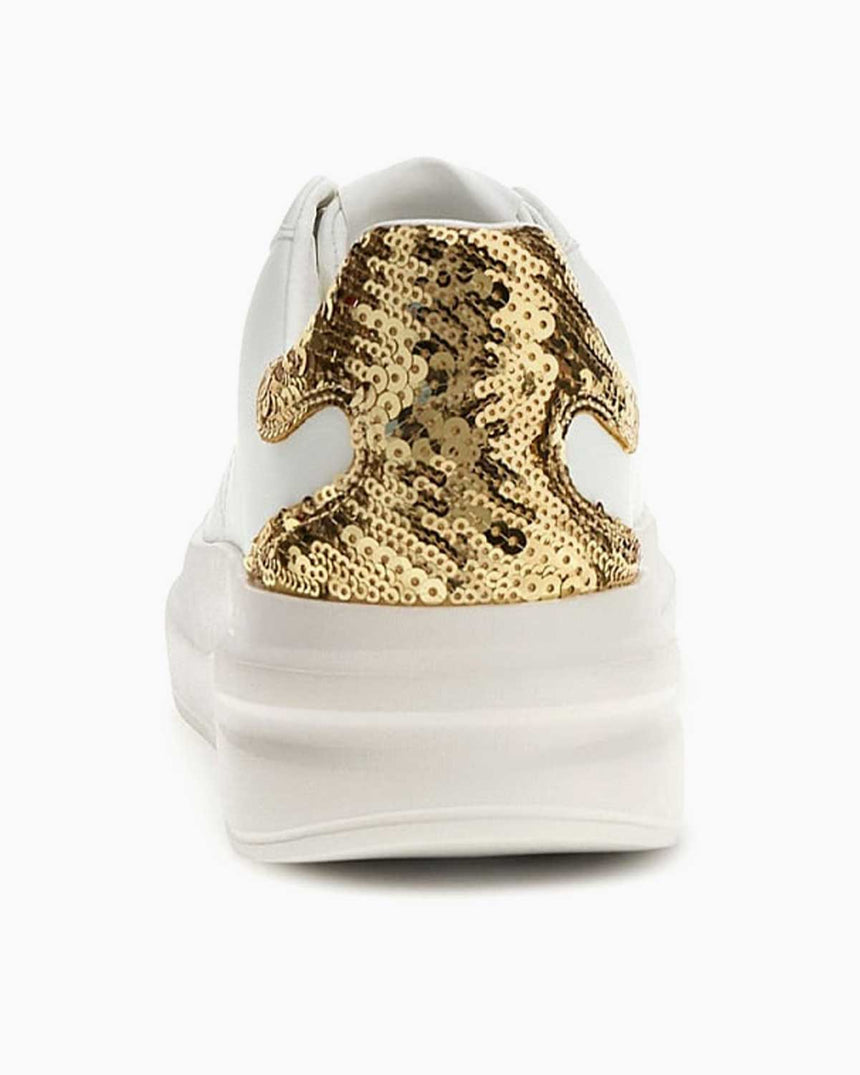 Guess Elbina10  Kadın Deri Sneaker White/Gold