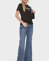 Guess Eleanora Logo Baskılı Tshirt Jet Black A996