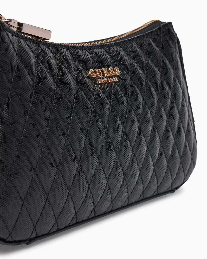 Guess Betula Zincir Detaylı Parlak Mini Çapraz Askılı Çanta Black