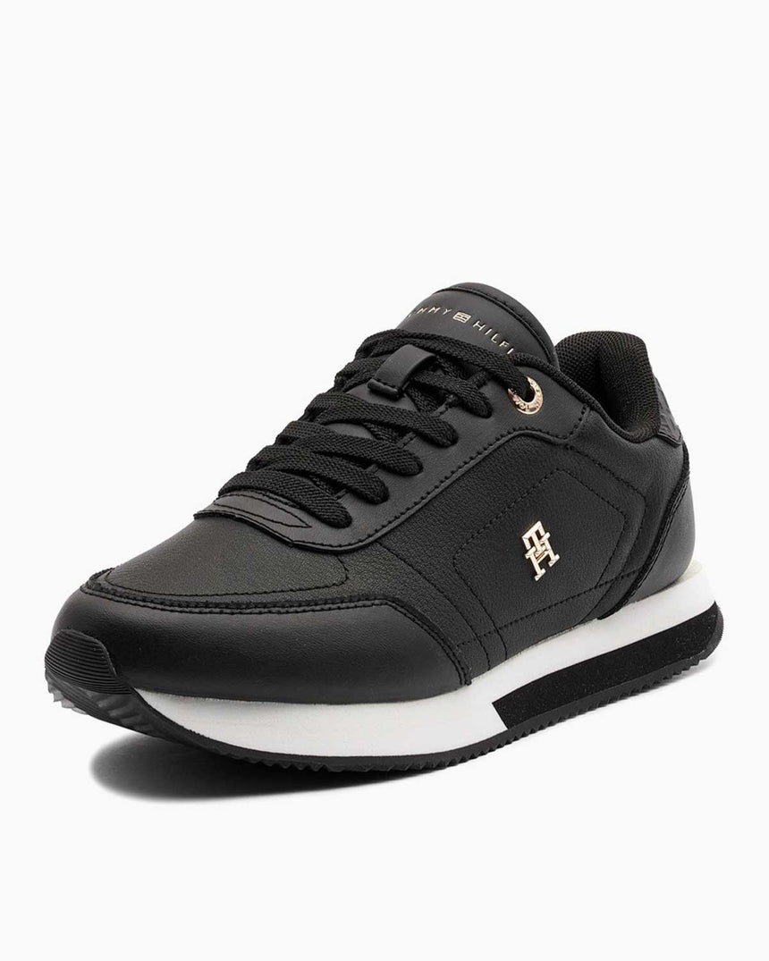Tommy Hilfiger Elevated Essent Runner Monogram Kadın Sneaker Black