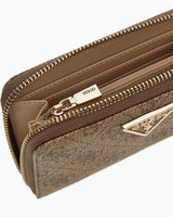Guess Access Laurel II Orta Boy Fermuarlı Kadın Cüzdan Latte Logo
