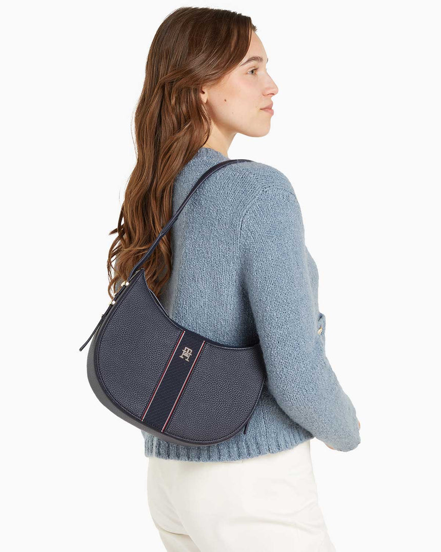 Tommy Hilfiger Legacy Hobo Shoulder Omuz Çantası Space Blue