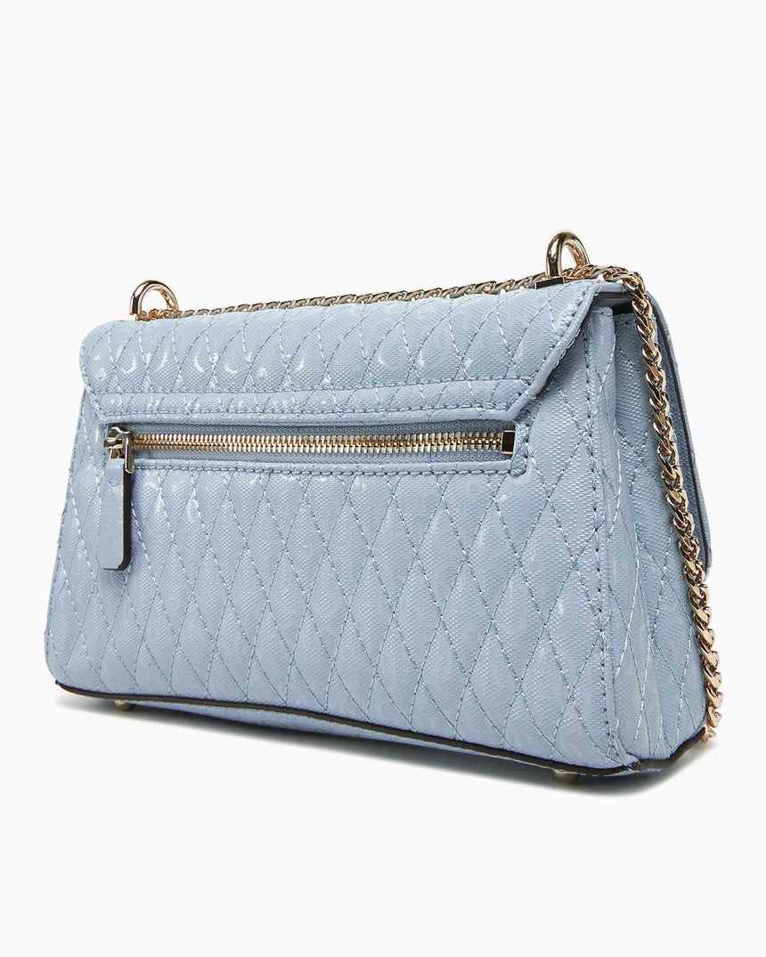 Guess Betula Convertible Flap Zincir Detaylı Parlak Omuz Çantası Stormy Blue
