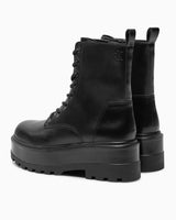 Calvin Klein Jeans Flatform Lace Up High Boots Triple Black
