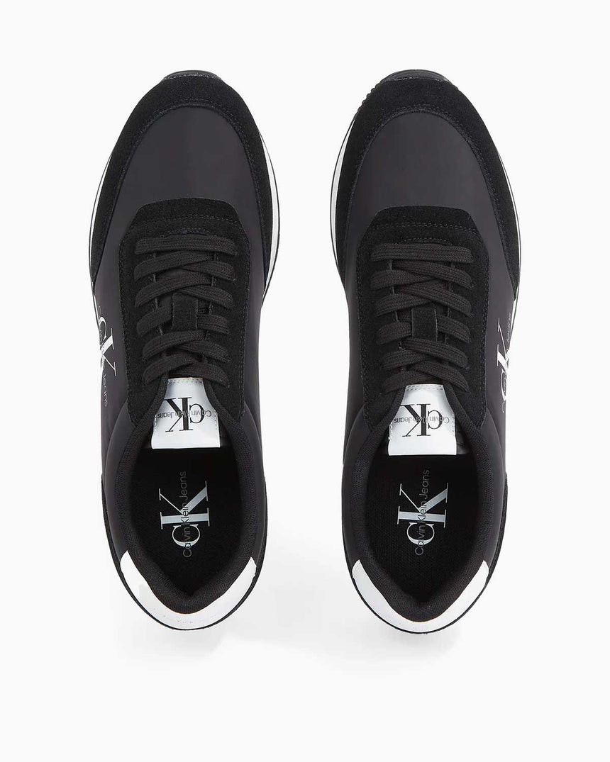 Calvin Klein Retro Runner Low Top Sneakers Black/Bright White