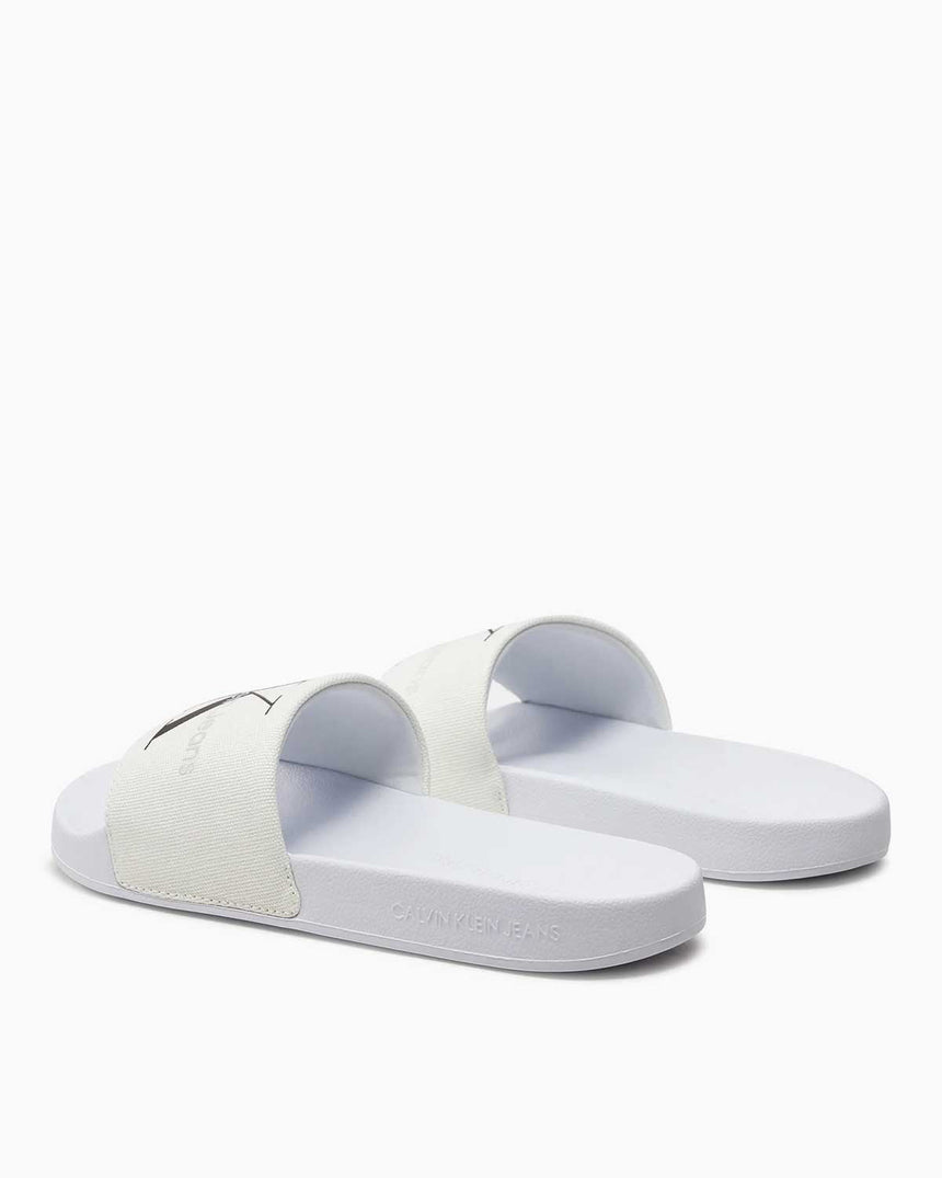 Calvin Klein Slide Monogram Flip Flops Logolu Terlik White