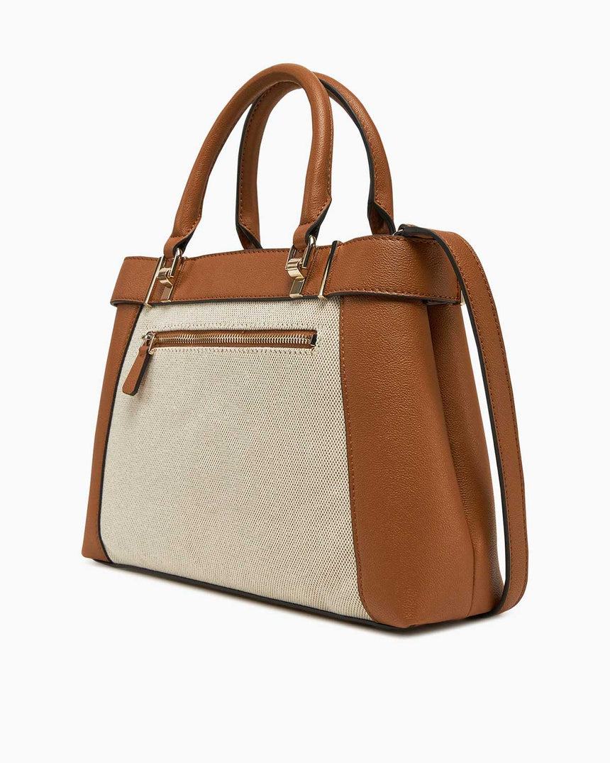 Guess Anadela Satchel El Çantası Natural Cognac