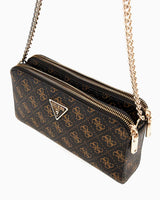 Guess Eco Erica Statüs Zincir Detaylı Çapraz Askılı Çanta Brown Logo