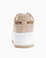 Guess Ridgee2 Monogram Logolu Dolgu Topuklu Sneaker Beige / Brown