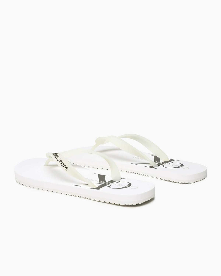 Calvin Klein Beach Sandal Monogram Flip Flops Parmak Arası Terlik White