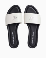 Calvin Klein Flat Slide Logolu Terlik Silver Birch/Black