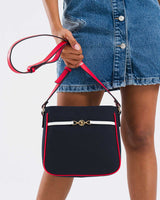 Us Polo Assn Gold Logo Detaylı Ayarlanabilir Çapraz Askılı Çanta Lacivert - Kırmızı - Beyaz