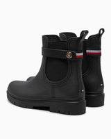 Tommy Hilfiger Stud Rubberised Nautical Rainboot Black