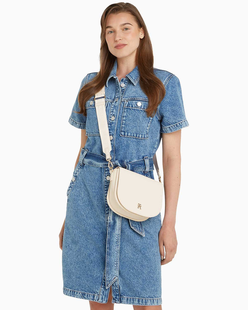 Tommy Hilfiger Logotape Saddle Çapraz Askılı Çanta Sugarcane