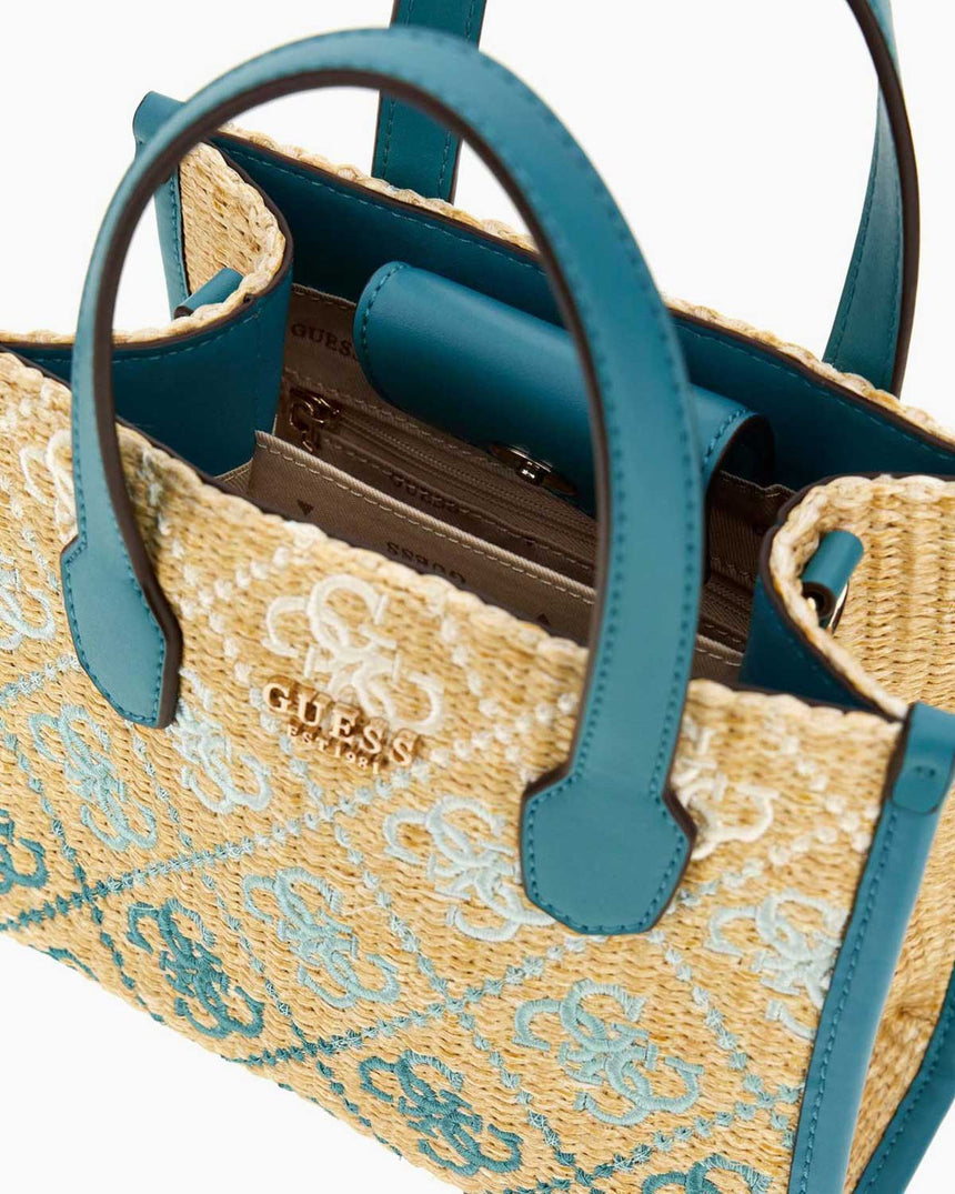 Guess Silvana Uzun Askı Detaylı El Çantası Teal Logo