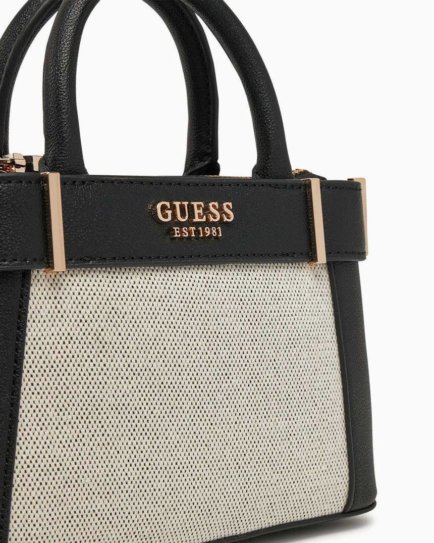 Guess Anadela Satchel Mini El Çantası Natural - Black