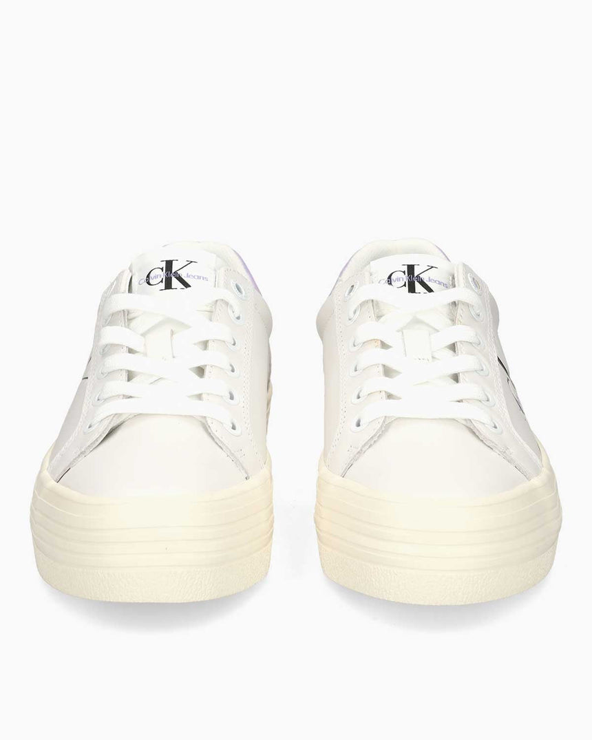 Calvin Klein Flatform Lace Up Sneakers Bright White/Pastel Lilac/Creamy
