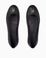 Tommy Hilfiger Leather Ballerina Casual Shoes Ayakkabı Black