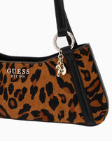 Guess Domitilla Kadın Deri Omuz Çantası Leopard