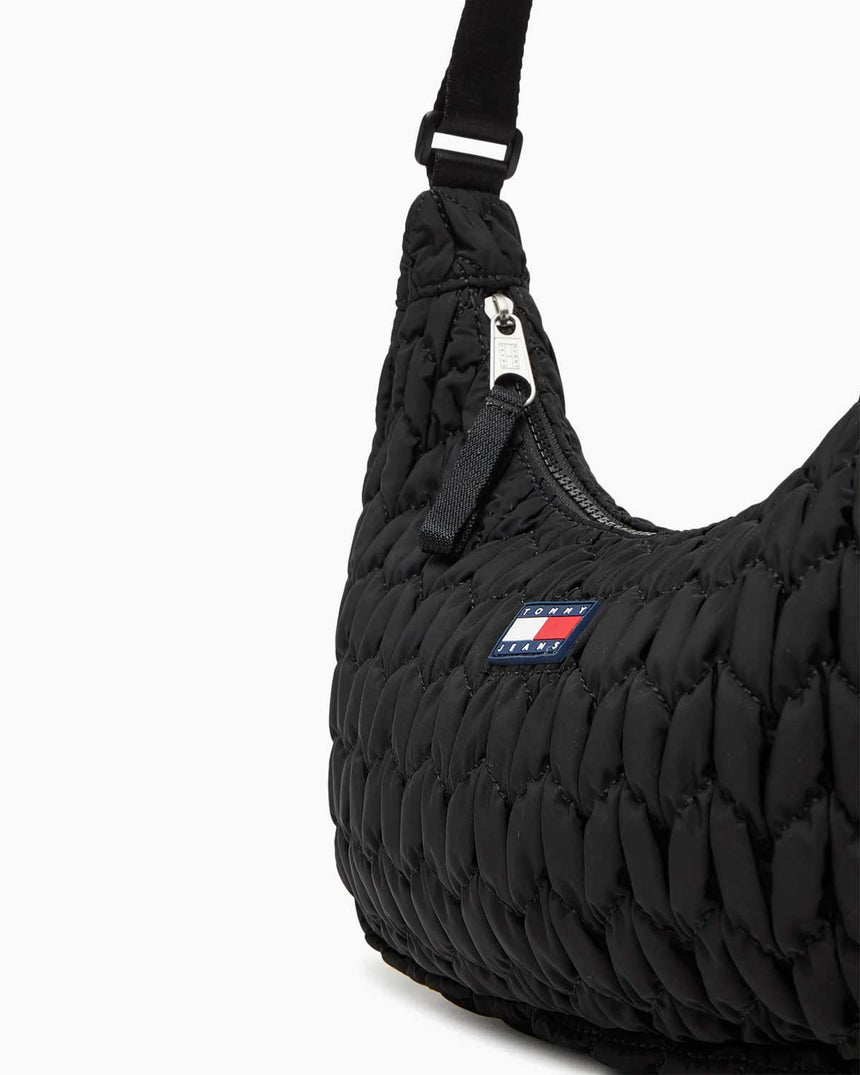 Tommy Hilfiger X-Body Kapitone Şehirli Kadın Omuz Çantası Black