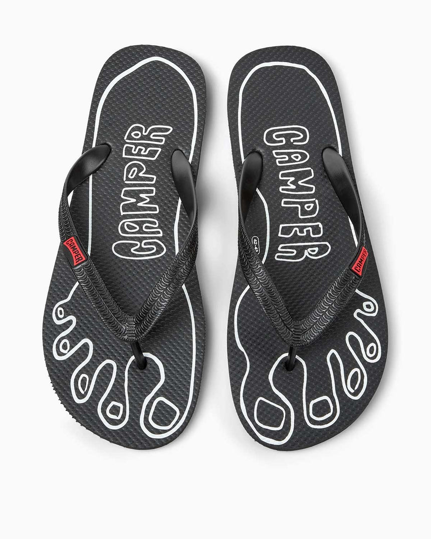 Camper Mallorkinas Kadın Terlik Strap Negro/Mallorkinas Negro