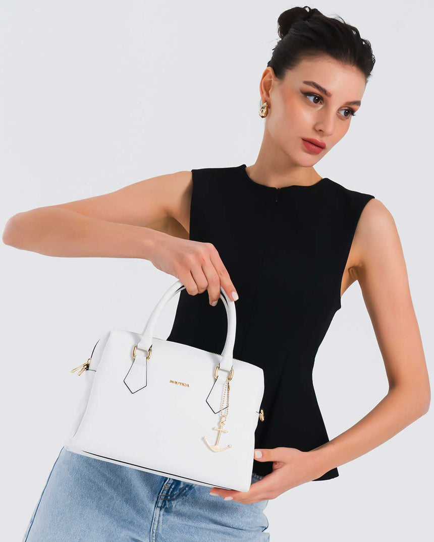 Nautica Uzun Askı Detaylı El Çantası Beyaz