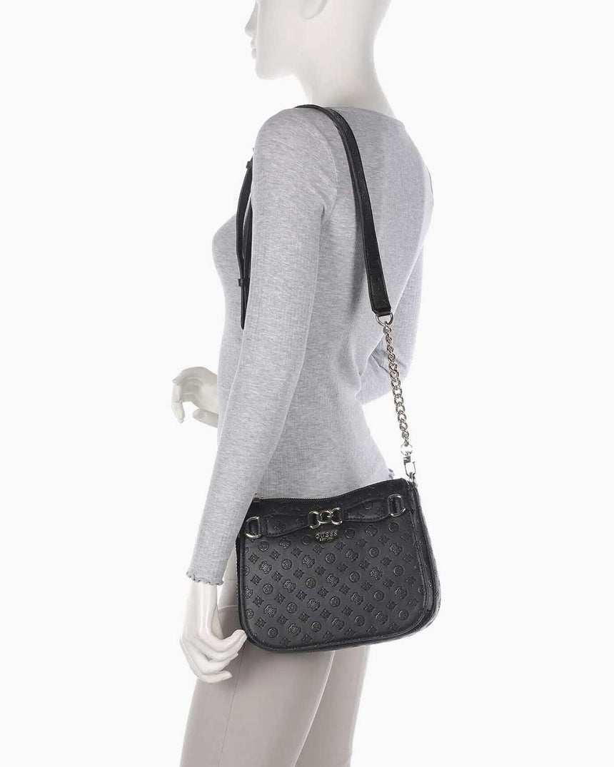 Guess Arlenal Logo Crossbody Çapraz Askılı Çanta Black Logo