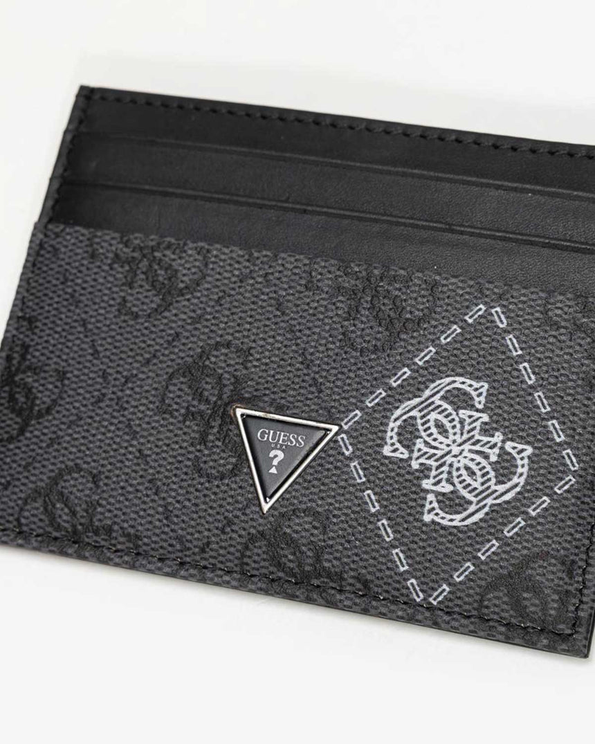 Guess Milano Erkek Deri Kartlık Cüzdan Black/White