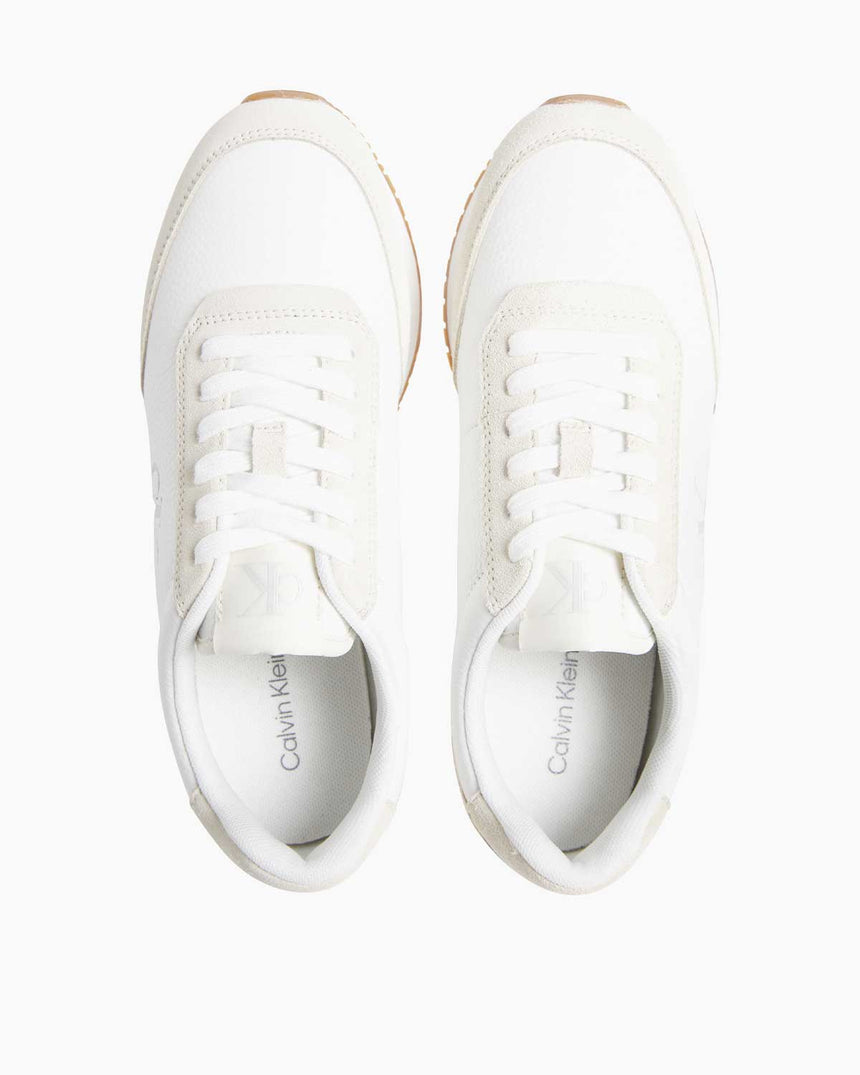 Calvin Klein Runner Lace Up Low Top Sneaker Bright White/Creamy White