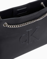 Calvin Klein Sculpted Chain Shoulder Bag Omuz Çantası Na Black