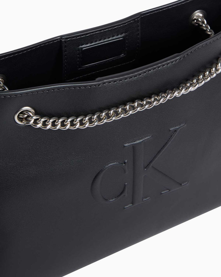 Calvin Klein Sculpted Chain Shoulder Bag Omuz Çantası Na Black