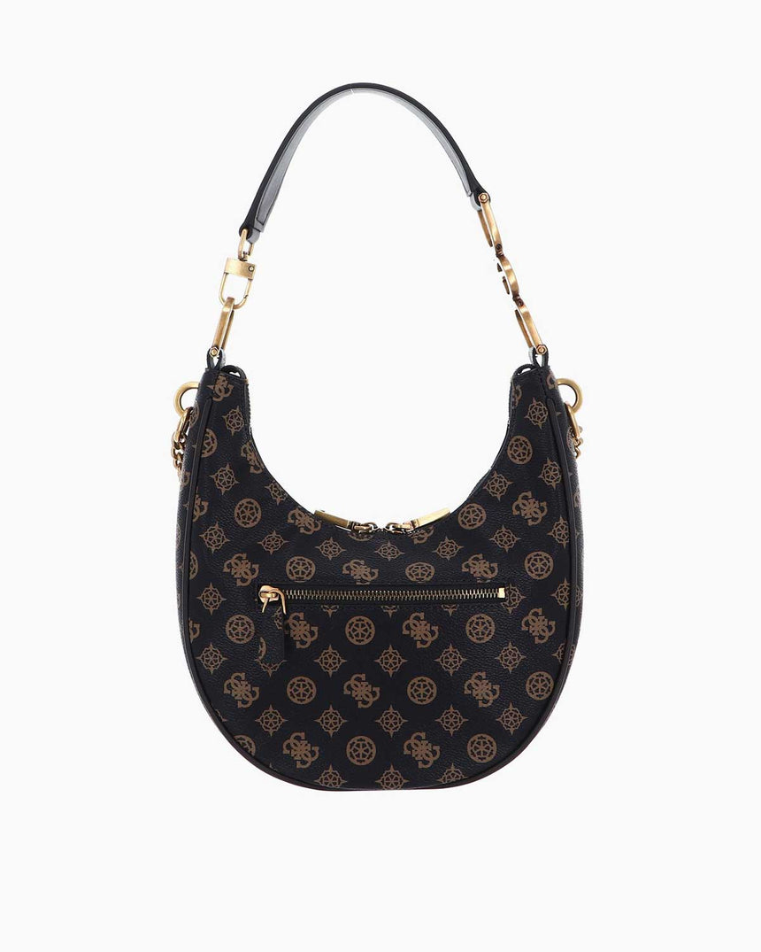 Guess Monogram Desenli Omuz Çantası Mocha Logo