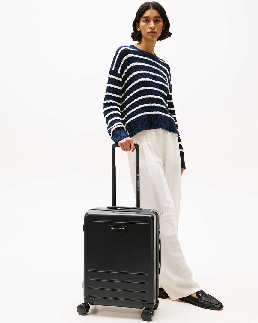 Tommy Hilfiger Suitcase Carry On Kabin Boy Valiz Black
