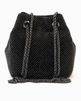 Guess Lua Pouch Taş Detaylı Büzgülü El Çantası Black