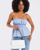 Us Polo Assn Logolu Omuz Çantası Beyaz