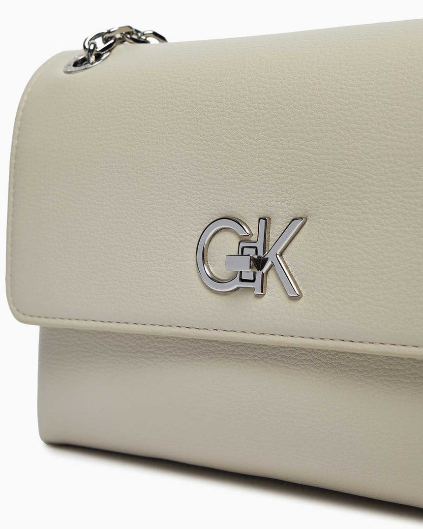 Calvin Klein Convertible Shoulder Zincir Detaylı Omuz Çantası Gray Morn