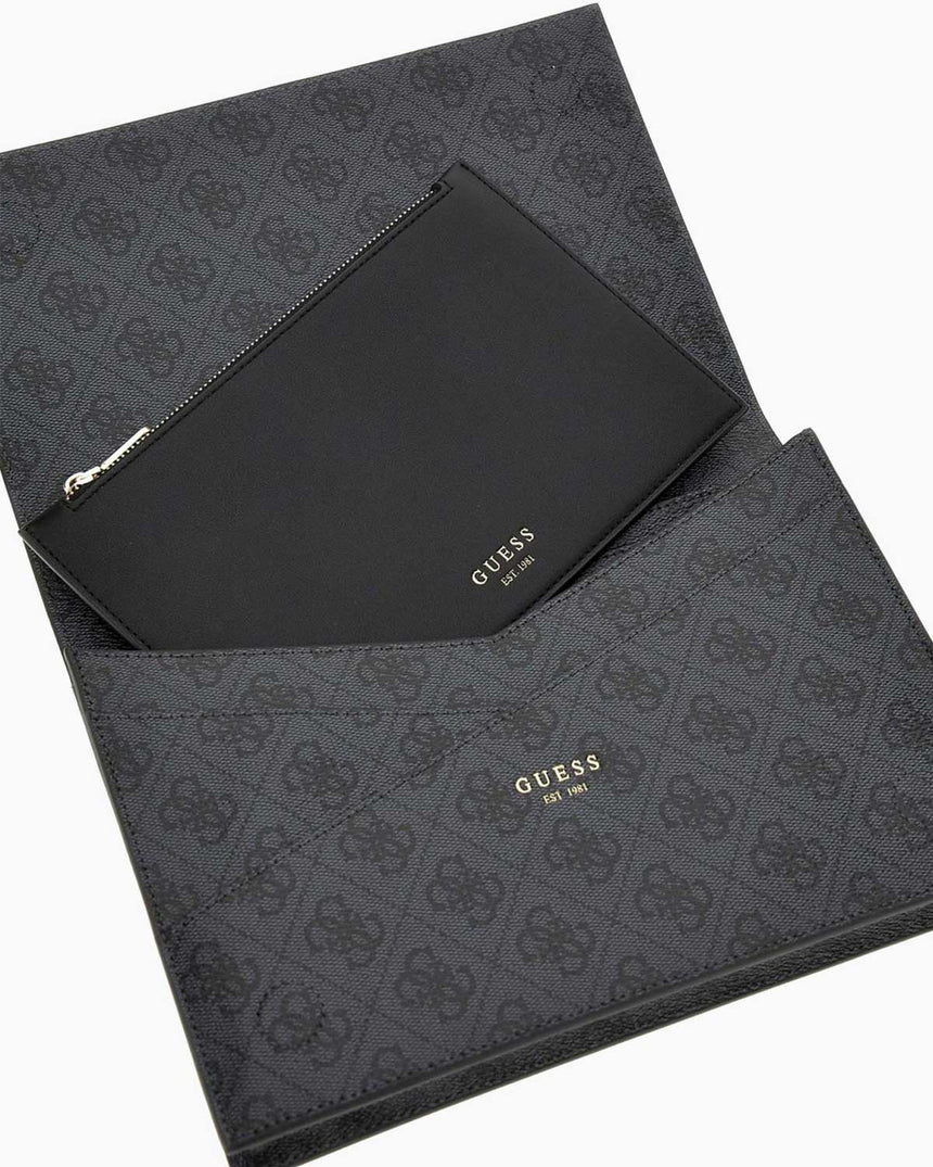 Guess Noreen Card Holder Portföy El Çantası Coal Logo